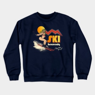 Ski Heavenly 70s/80s Retro Souvenir Style Skiing Crewneck Sweatshirt